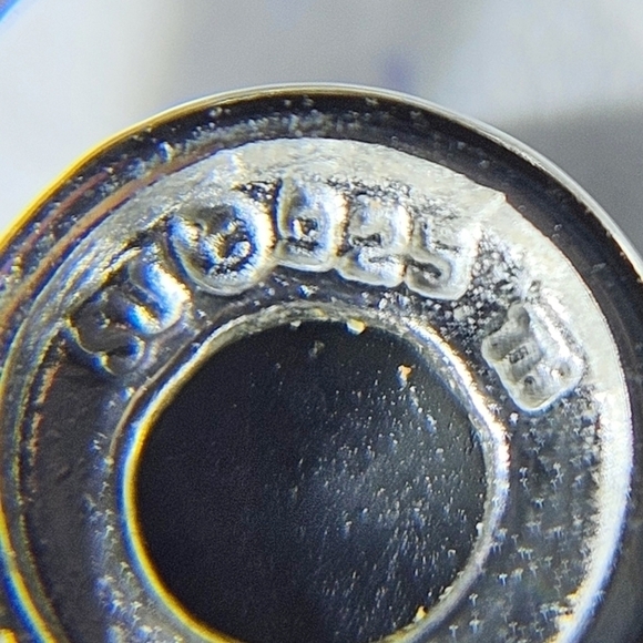 Circles Sterling Pendant Black Onyx Aurora Borealis Crystal Rhodium Plate 925 1" - Picture 4 of 6